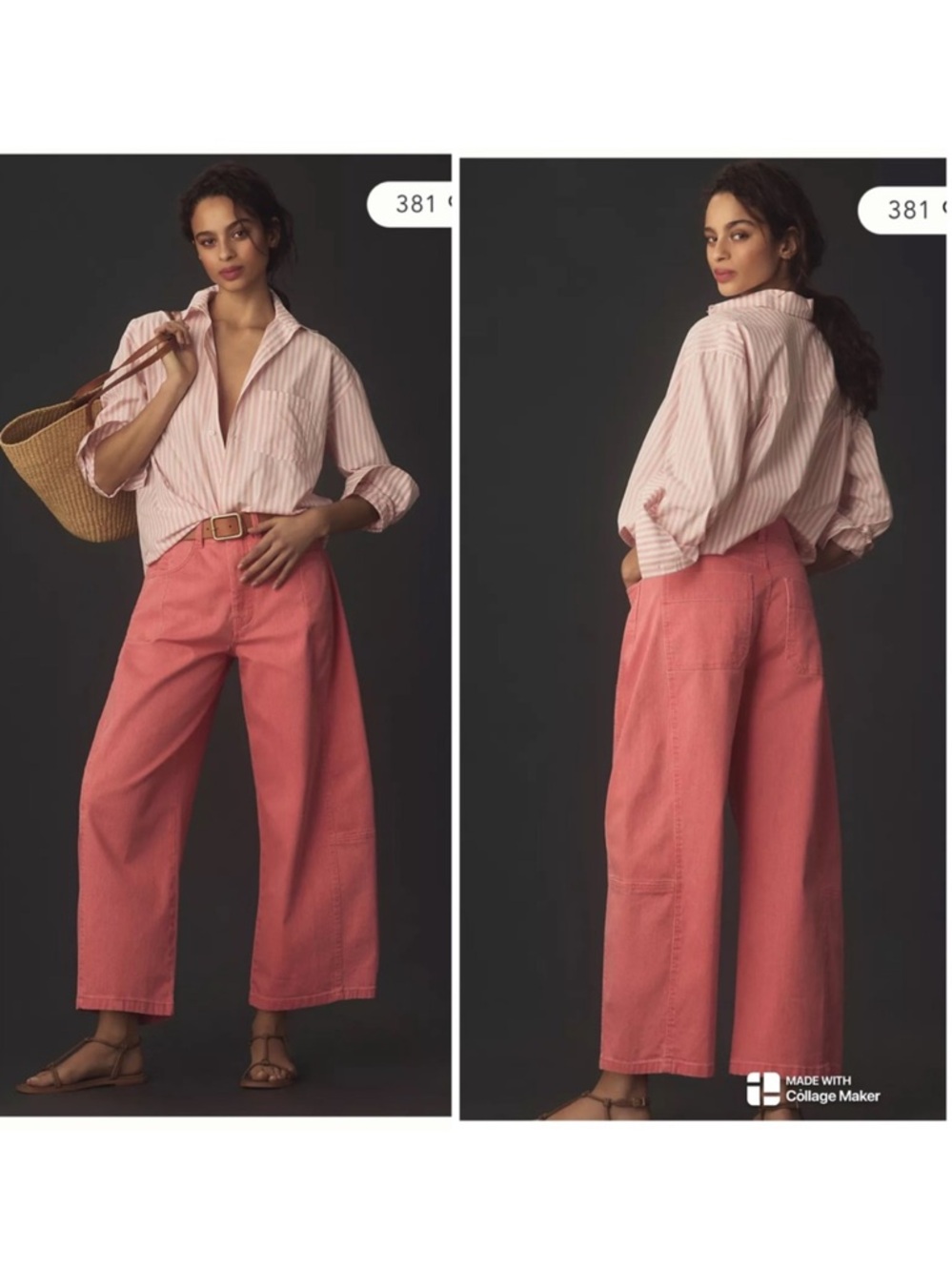 Anthropologie Pilcro‎ The Kenna Heritage Barrel Cotton Boho Coral-Pink Pants